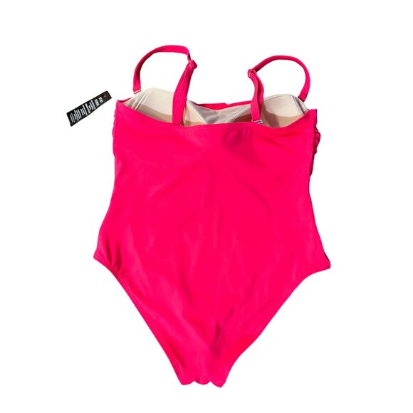 Swimsuits for All One Piece Womens 18 NEW No Tags Bright Pink 66-0141-3 Summer - Picture 4 of 14